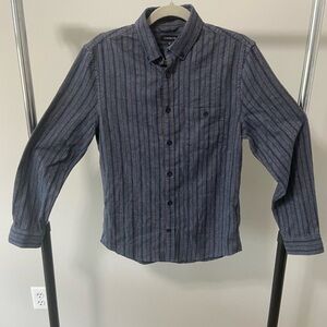Express men’s button up shirt. Blue/burgundy stripes. Sz XS